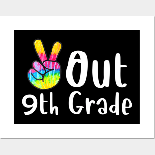 Peace Out 9th Grade Tie Dye Graduation Class Of 2023 Virtual Posters and Art